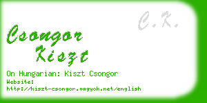 csongor kiszt business card